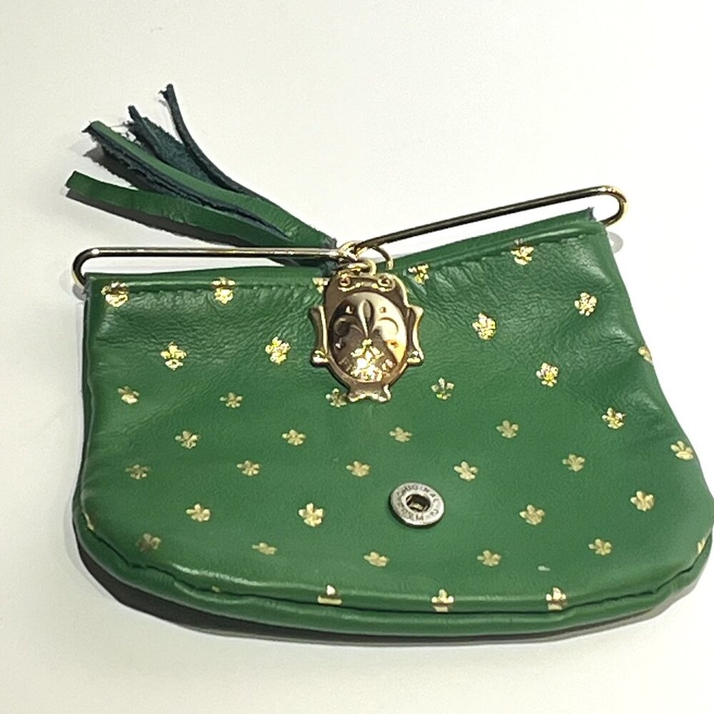 Vintage Fiocchi Triangular Leather Coin Purse Florence Firenze Italy